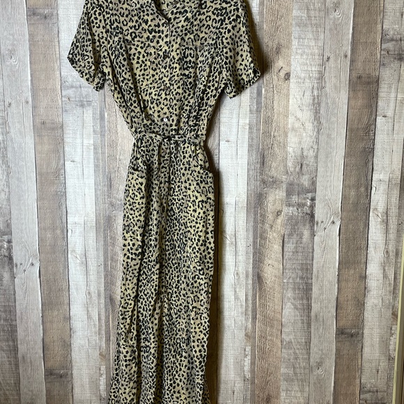 Vintage Robbie Bee Cheetah Print Silk Maxi Dress - Picture 1 of 9